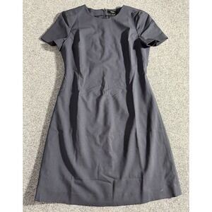 Theory Sheath Dress In‎ Good Wool Short Sleeve Navy Blue Womens Size 4